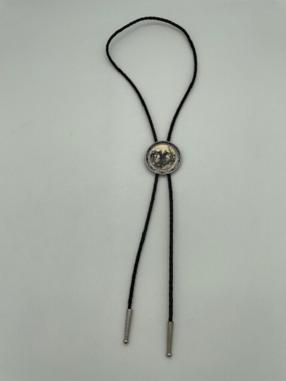 Barlow Bolo Tie with Wolf and Silver Details
